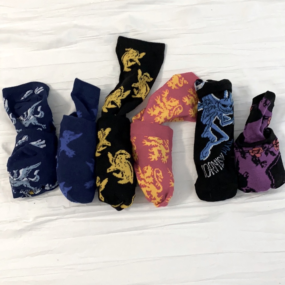 6 pairs of harry potter socks mid, low, high